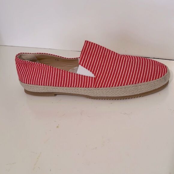 NWOT Ron White made in Italy, Delilah, red and white stripe espadrille Size 10 - Picture 1 of 5